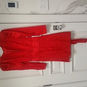 Ronny Kobo Red Silk Dress